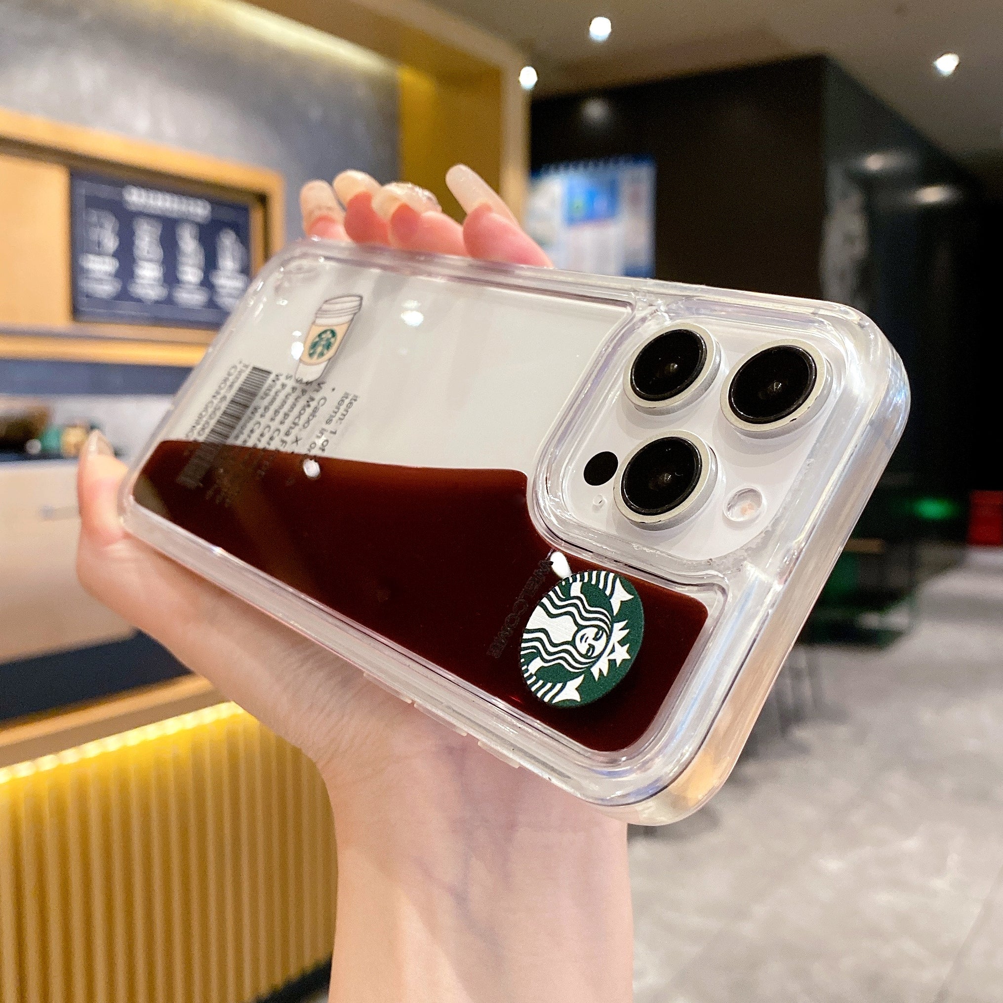 Starbcuks Liquid Coffee Floating Cup Silicon Phone Cases