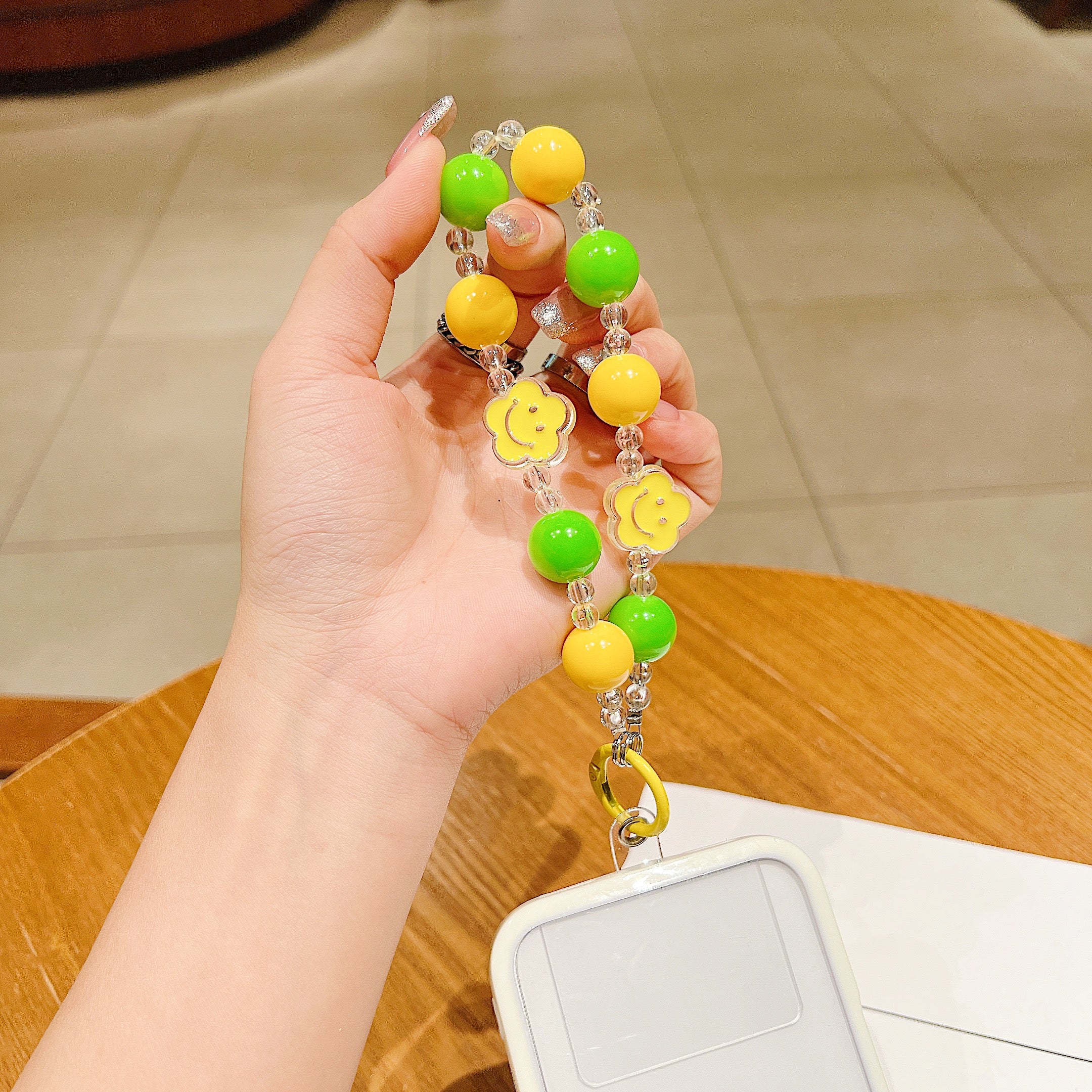 Vibrant Smile Beaded Phone Charm