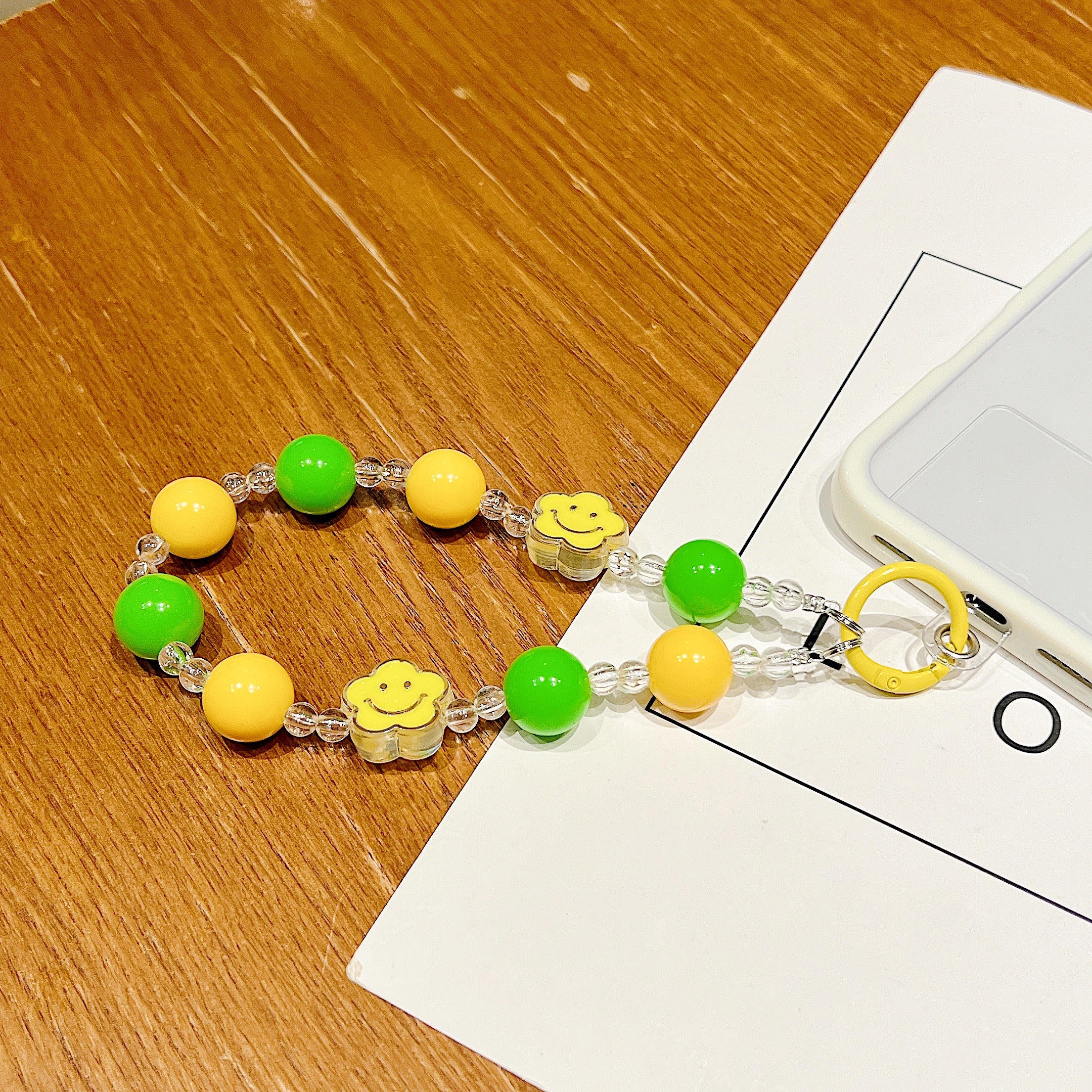 Vibrant Smile Beaded Phone Charm