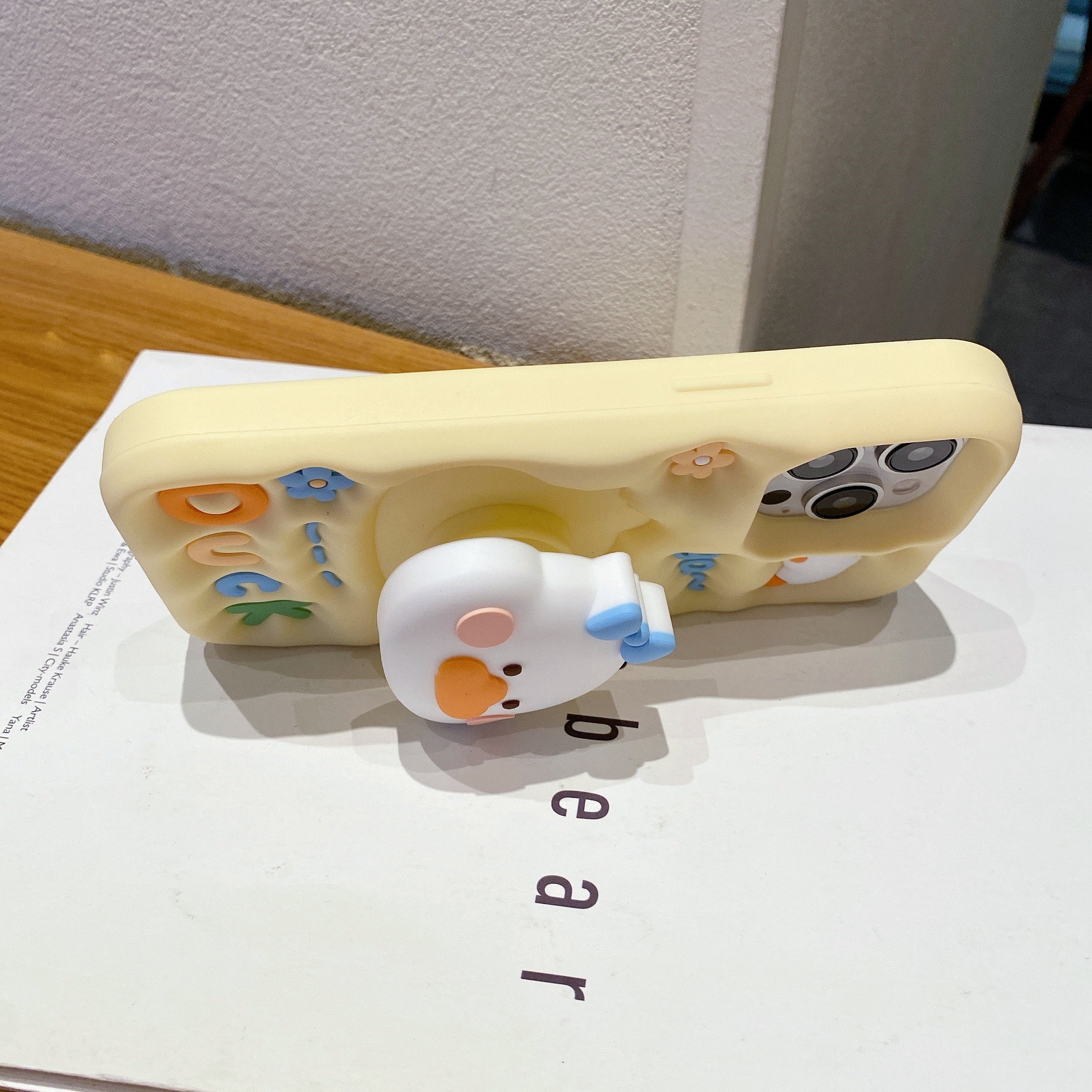 Yellow Duck With Holder Silicon Phone Cases