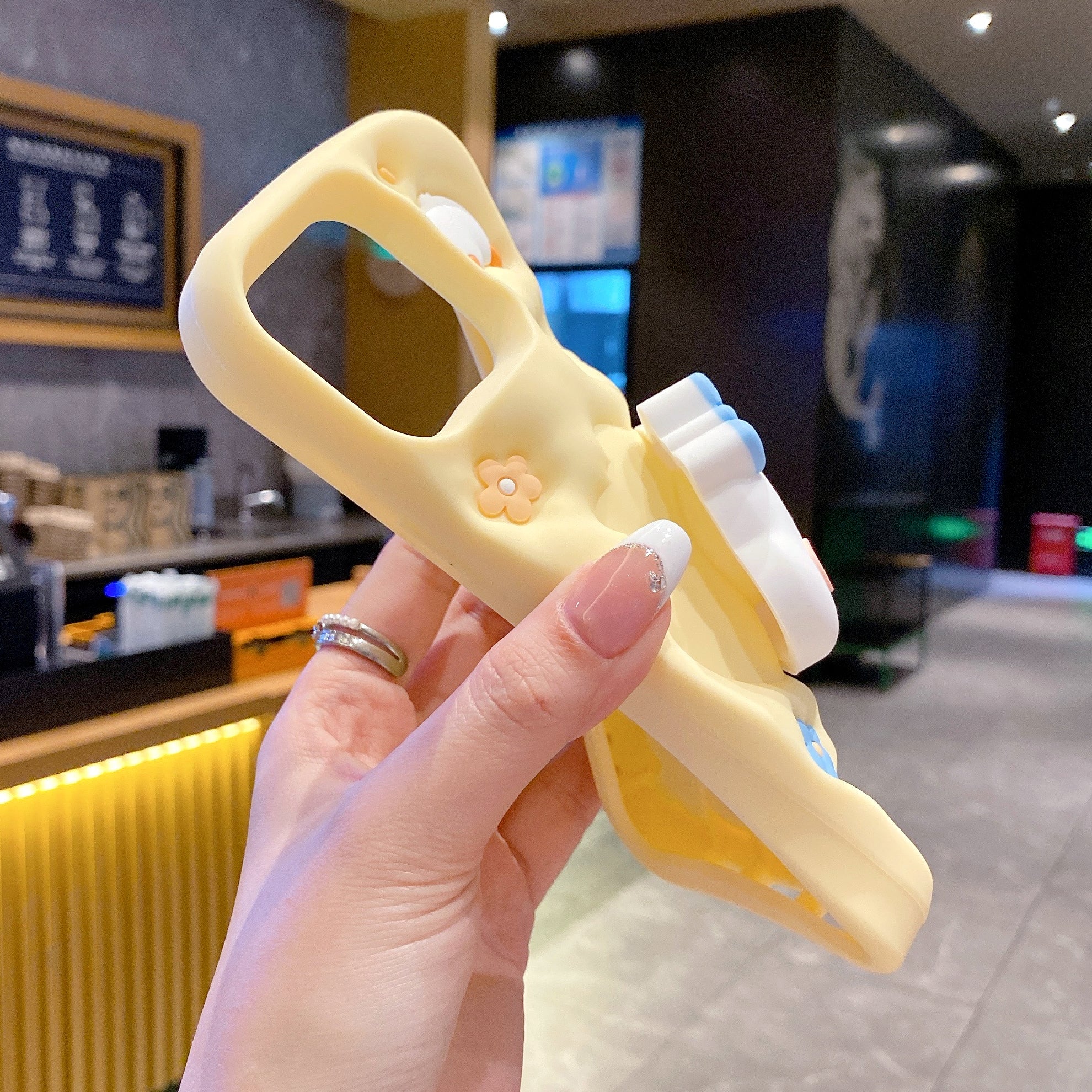 Yellow Duck With Holder Silicon Phone Cases