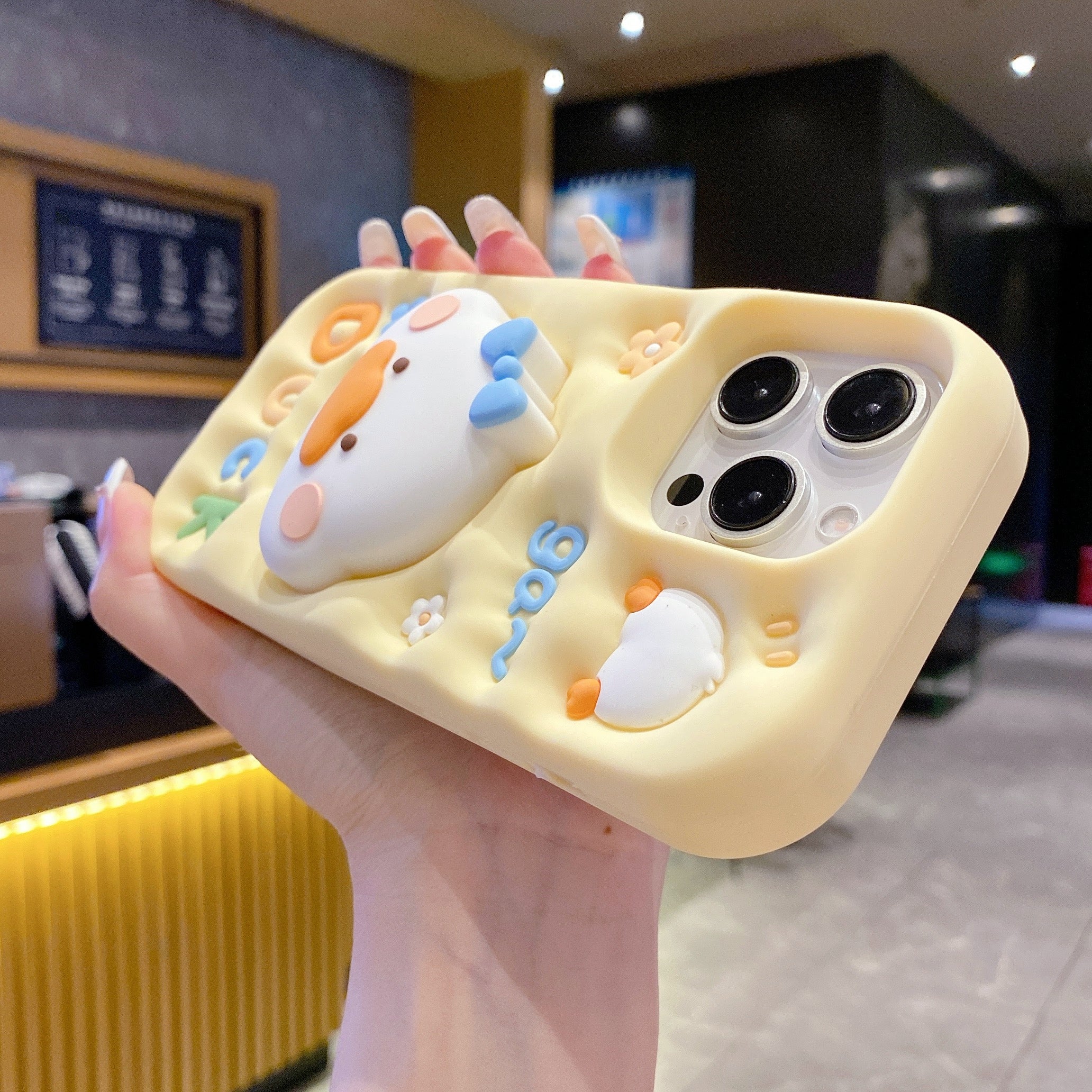 Yellow Duck With Holder Silicon Phone Cases