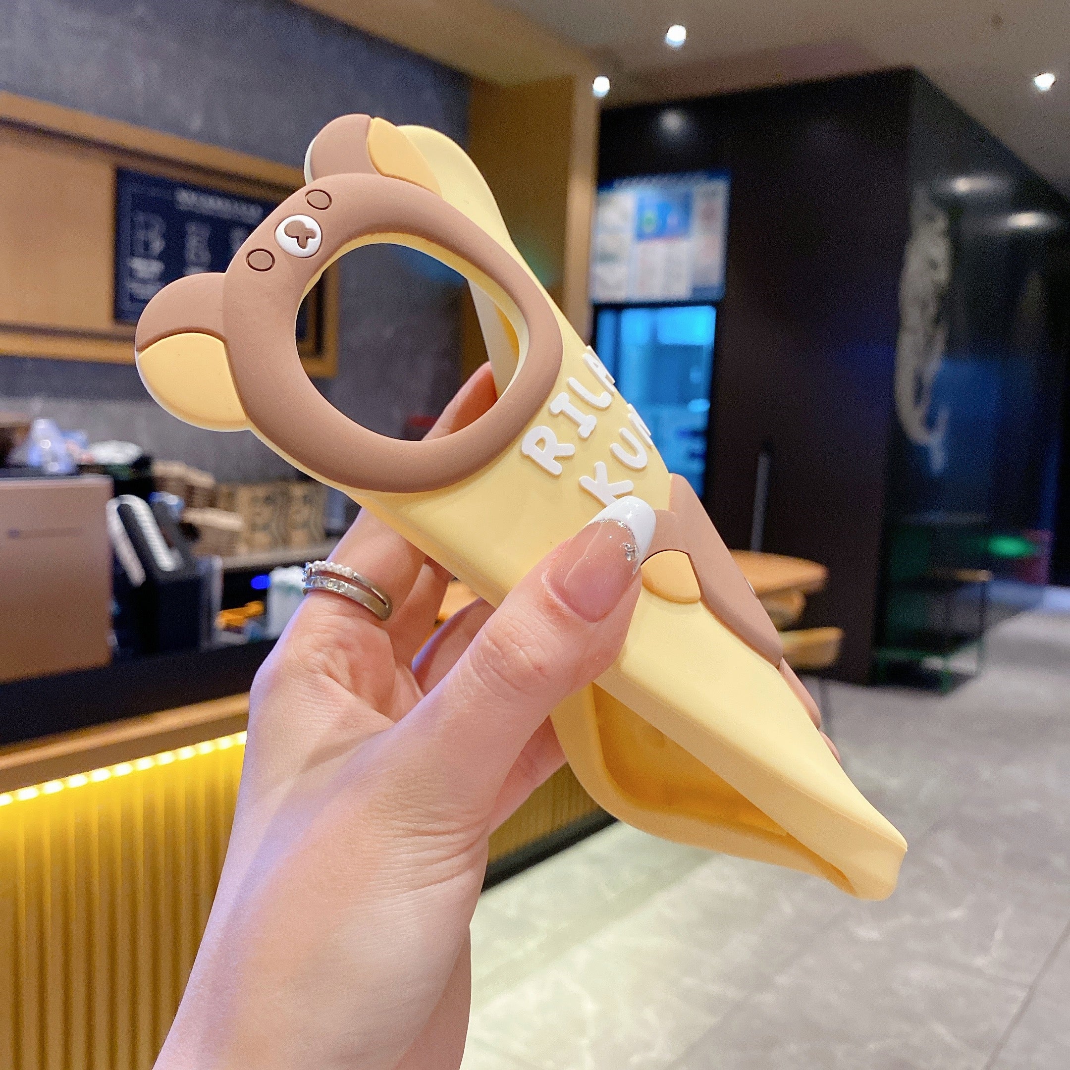 Yellow Lovely Chik Rilakkuma Bear Lens Frame Silicon Phone Cases