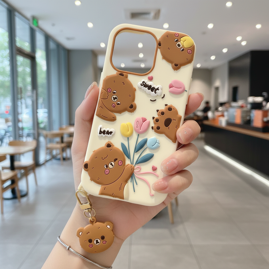 Sweet Tulip Bear With Sweet Charm - Phone Case For iPhone 14 Pro