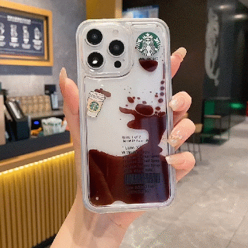 Starbcuks Liquid Coffee Floating Cup Silicon Phone Cases