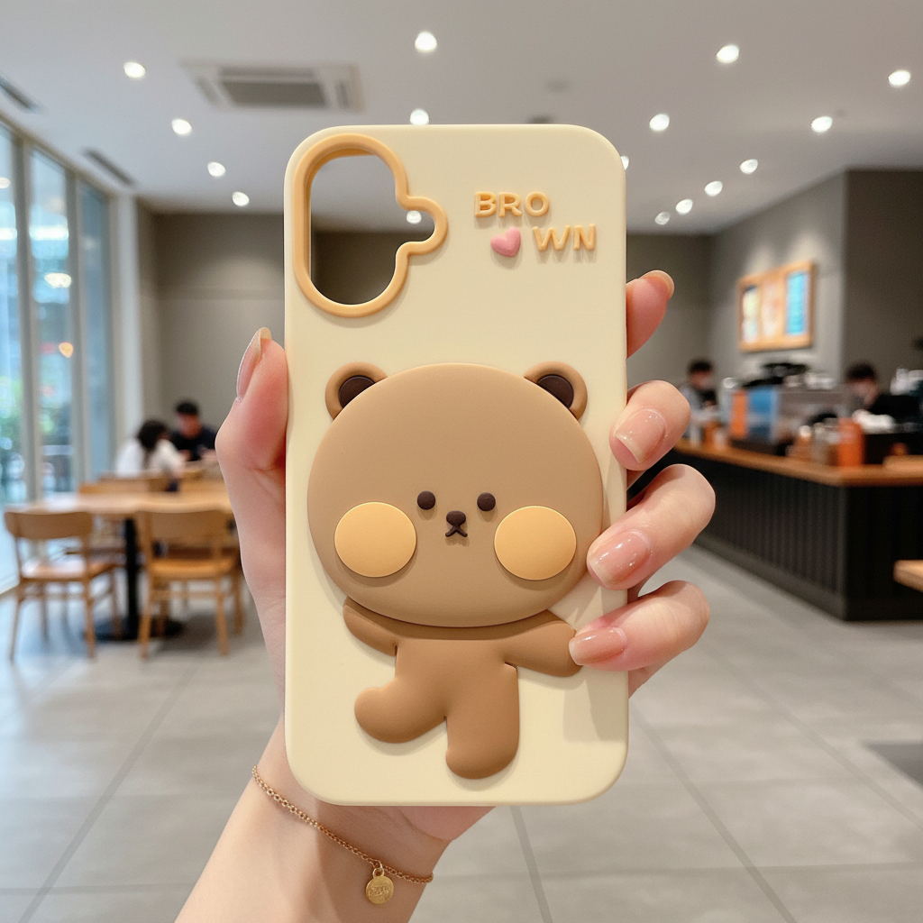 Mirror Bear Silicone Phone Cases For iPhone