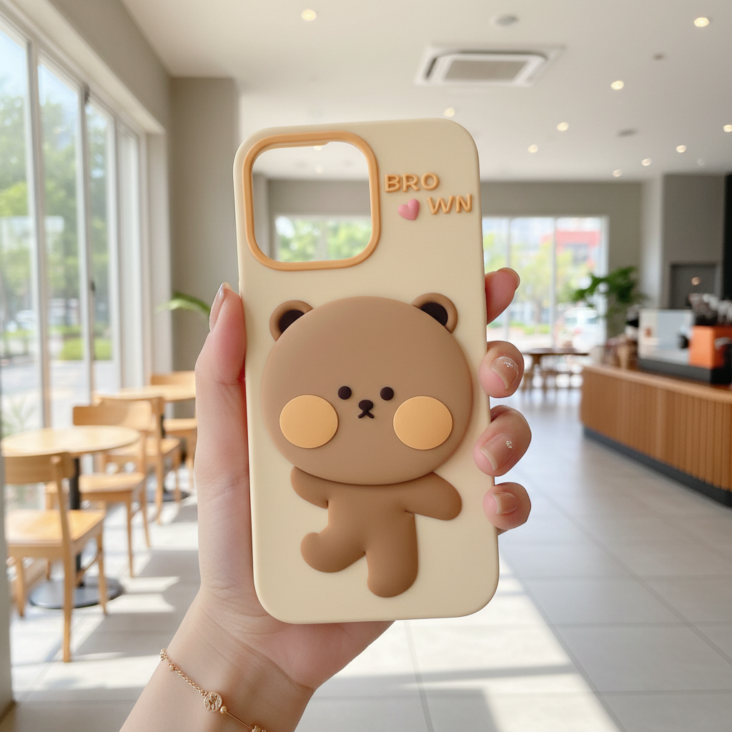 Mirror Bear Silicon Phone Cases For iPhone