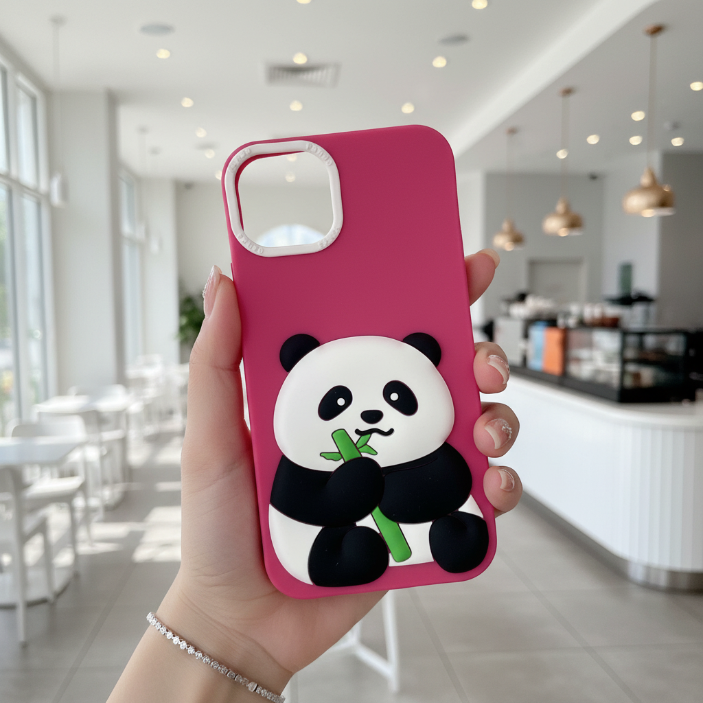 Pink Panda With BamBoo - Phone Case For iPhone 14 Plus