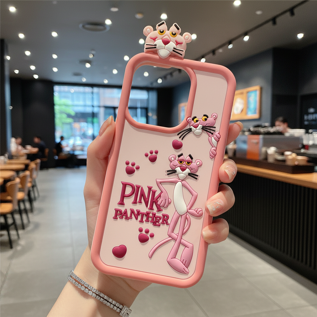 Pink Panther Silicone Phone Case For iPhone