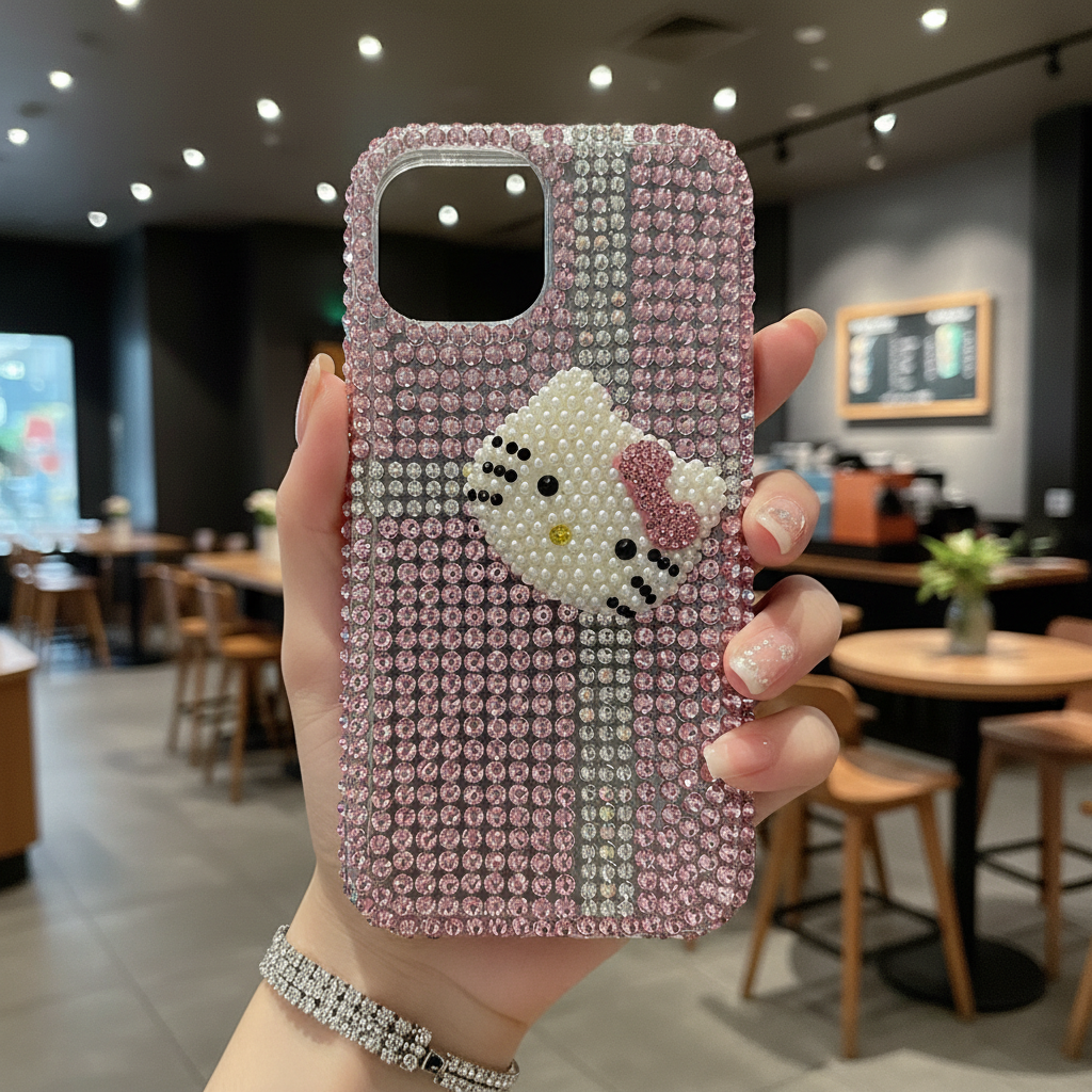 Glitz & Ribbon Elite Case 3D Crystal Encrusted Bow Pink Shield