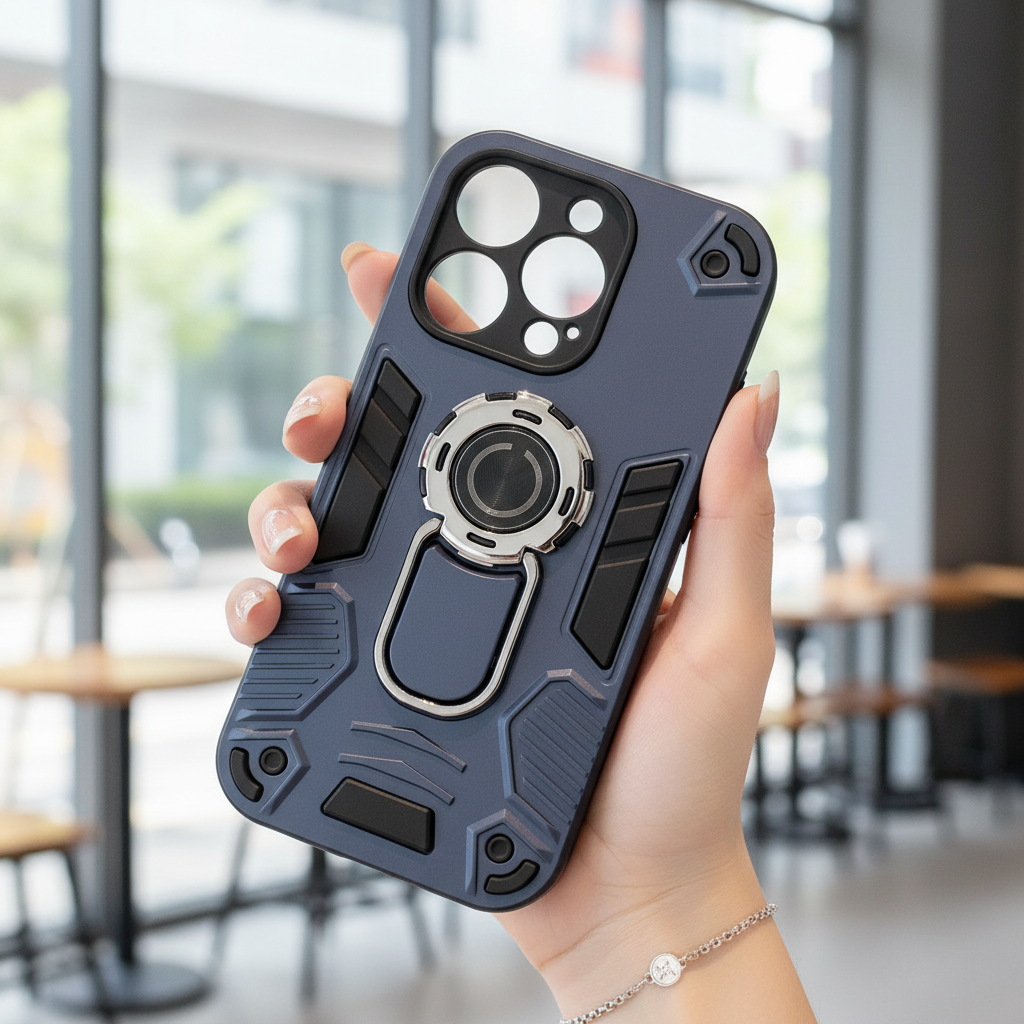 Military-Grade Protection Case - 360° Rotating Ring Holder & Magnetic Car Mount Case