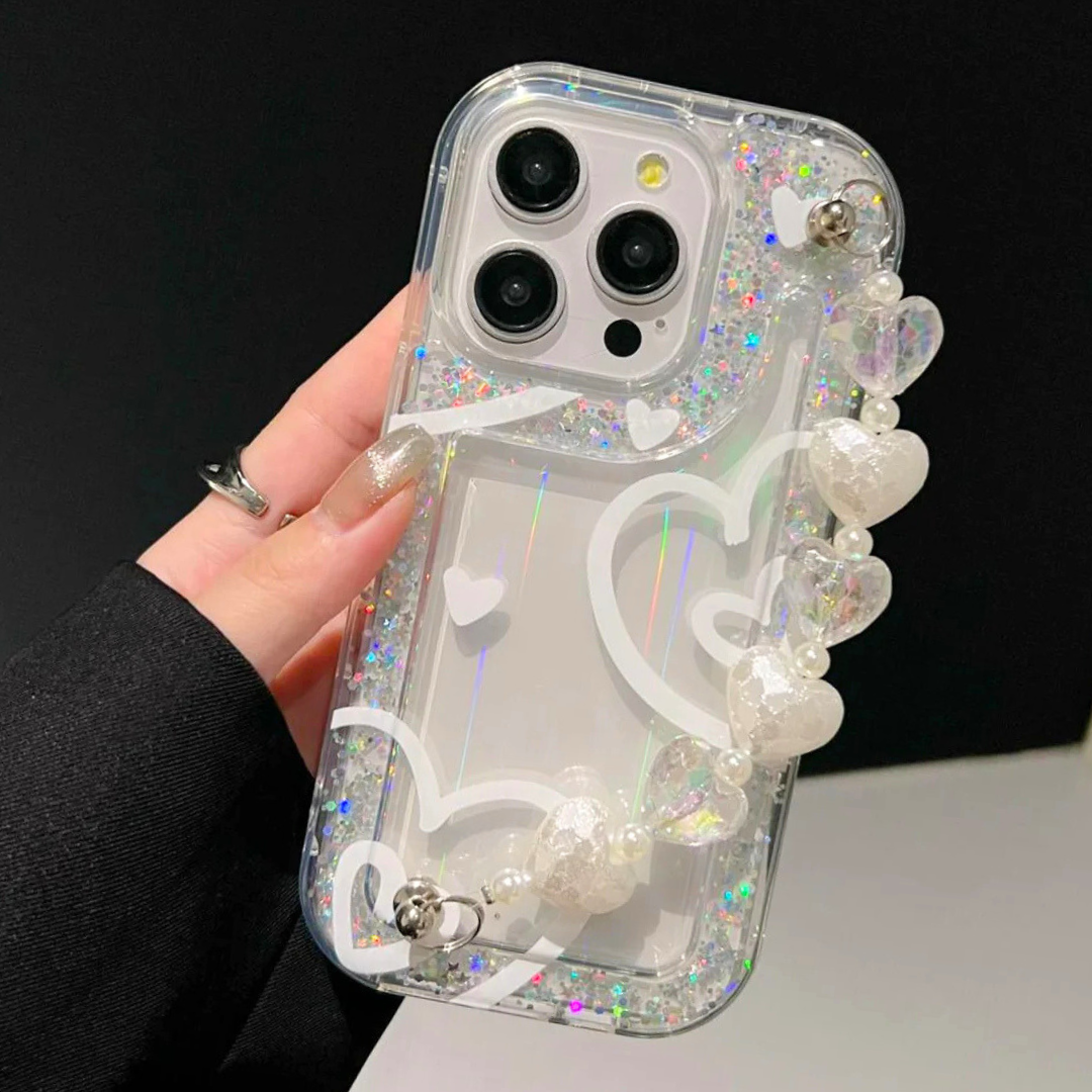 glitter-heart-with-heart-chain-silicon-phone-cases-for-iphone