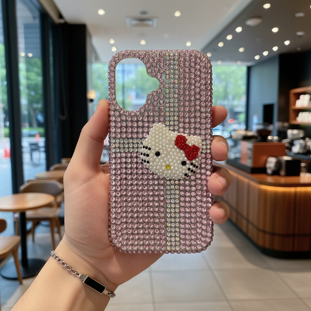 Glitz & Ribbon Elite Case 3D Crystal Encrusted Bow Pink Shield