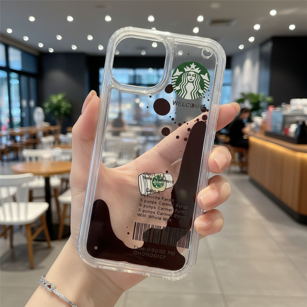 Starbcuks Liquid Coffee Floating Cup - Phone Case For iPhone 14