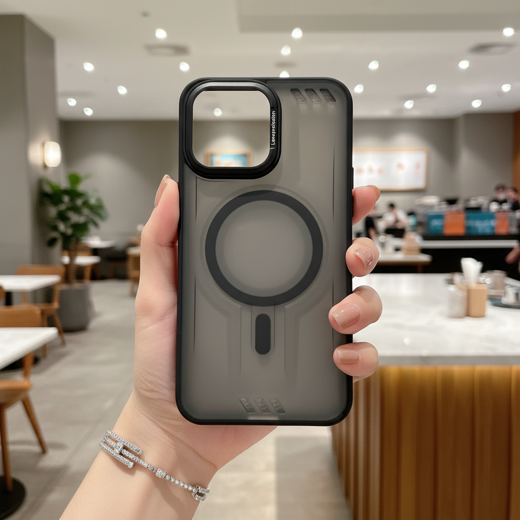 Midnight Black MagSafe Ring Silicone Case