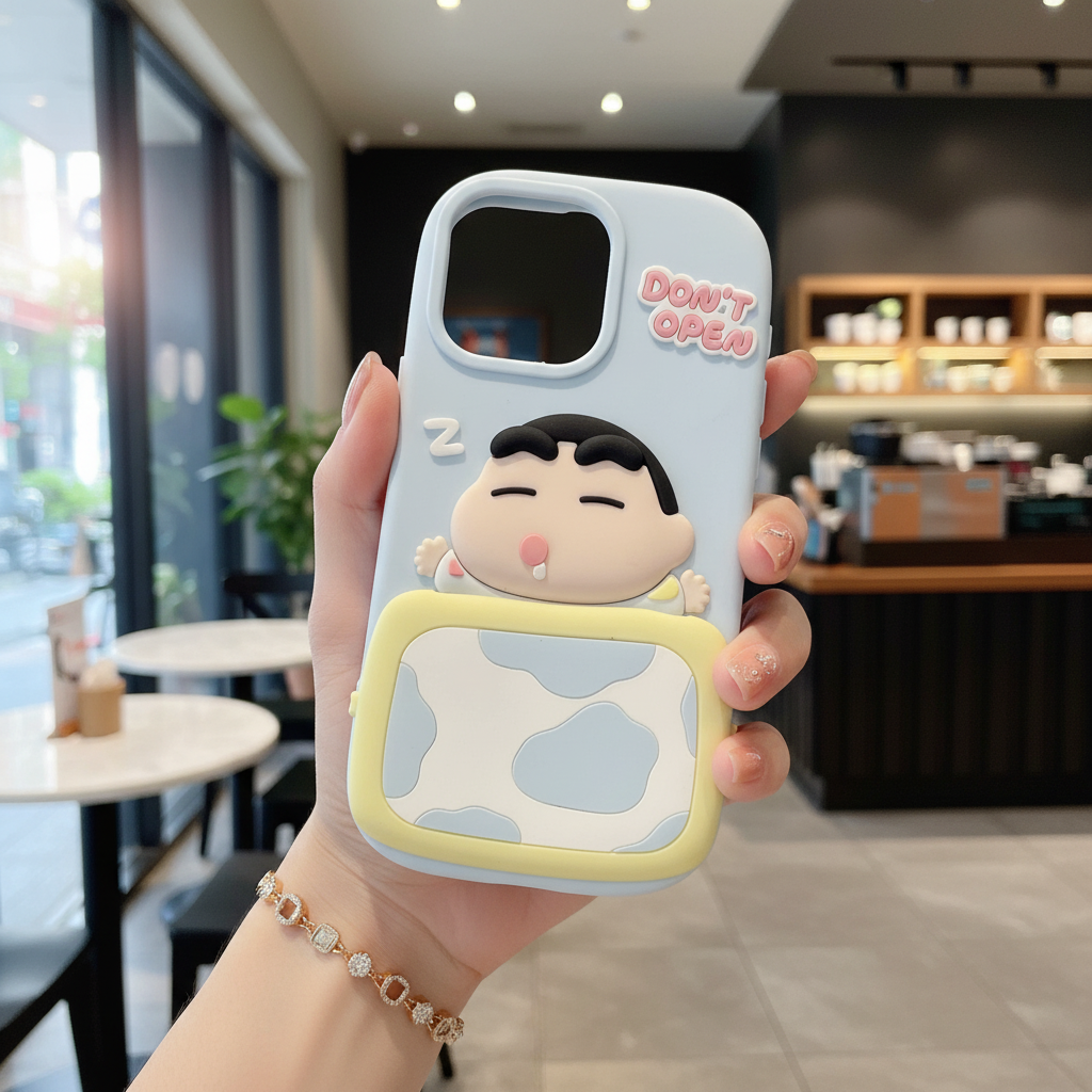 Don't Open Shinchan Silicone Phone Case