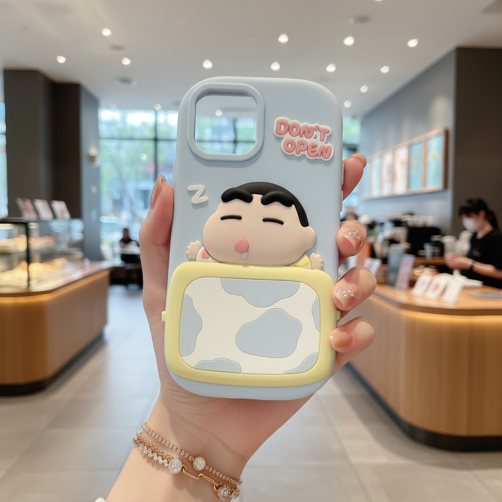 Don't Open Shinchan Silicone Phone Case