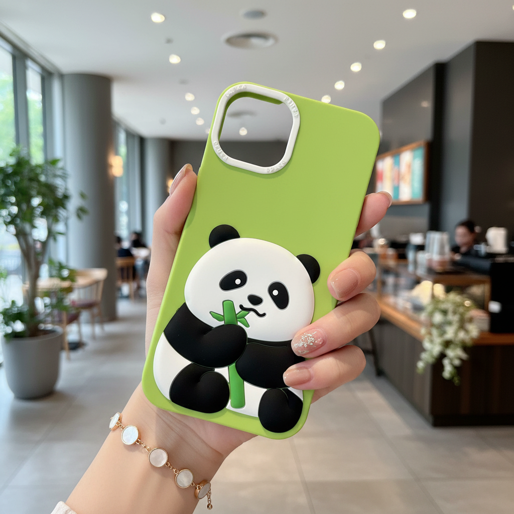 Pink Panda With BamBoo - Phone Case For iPhone 14 Plus